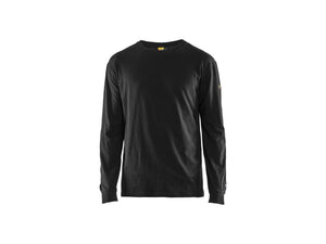 Flame resistant long-sleeve t-shirt - Black - 4XL