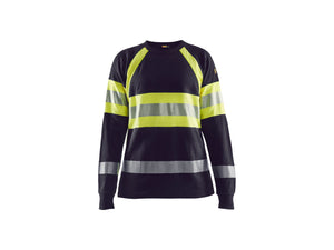 Women's Multinorm long-sleeved t-shirt - Navy blue/Hi-vis yellow - L
