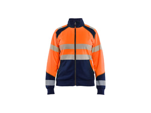 Women’s Hi-Vis Sweatshirt with zipper - Orange/Navy blue - L
