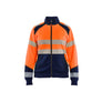 Women’s Hi-Vis Sweatshirt with zipper - Orange/Navy blue - L