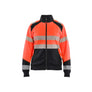 Women’s Hi-Vis Sweatshirt with zipper - Red hi-vis/black - L