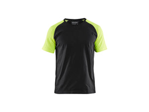 T-shirt - Black/Hi-vis yellow - 4XL