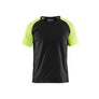 T-shirt - Black/Hi-vis yellow - 4XL