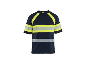 T-shirt Multinorm - Navy blue/Hi-vis yellow - 4XL
