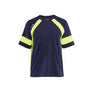 T-shirt with Hi-Vis - Navy Blue/Hi-vis yellow - 4XL