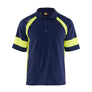 Polo Shirt with Hi-vis - Navy blue/Hi-vis yellow - 4XL