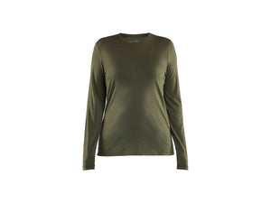Women's Long-sleeved Merino Wool T-shirt - Forest Night - L