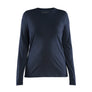Women's Long-sleeved Merino Wool T-shirt - Dark navy blue - L