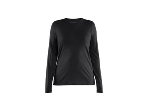 Women's Long-sleeved Merino Wool T-shirt - Black - L