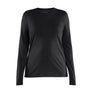 Women's Long-sleeved Merino Wool T-shirt - Black - L