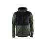 Hoodie with full-length zip - Autumn green/Black - 4XL