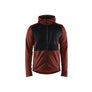 Hoodie with full-length zip - Burned Red/Black - 4XL