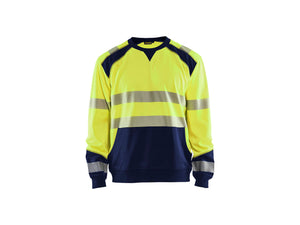 Hi-Vis Sweatshirt - Hi-vis yellow/navy blue - 4XL