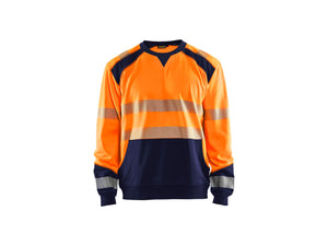 Hi-Vis Sweatshirt - Orange/Navy blue - 4XL