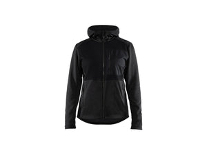 Womens's Hoodie with full-length zip - Black - L