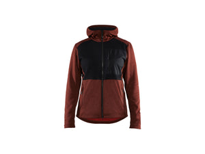 Womens's Hoodie with full-length zip - Burned Red/Black - L