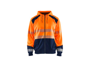 Hi-Vis Hoodie - Orange/Navy blue - 4XL