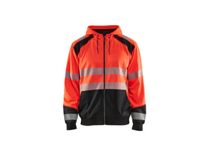 Hi-Vis Hoodie - Red hi-vis/black - 4XL