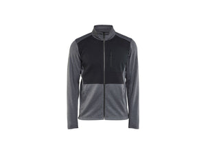 Sweatshirt Full zip - Black melange - 4XL