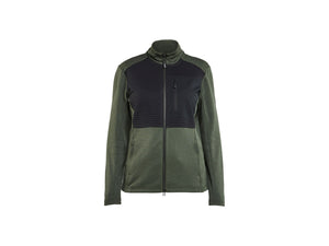 Women's sweatshirt full zip - Autumn green/Black - L