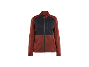 Women's sweatshirt full zip - Burned Red/Black - L