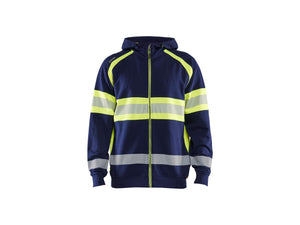 Hi-Vis Hoodie - Navy blue/Hi-vis yellow - 4XL