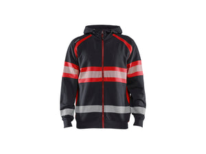 Hi-Vis Hoodie - Black/Red hi-vis - 4XL