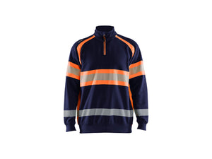 Hi-Vis Sweater - Navy blue/Orange - 4XL