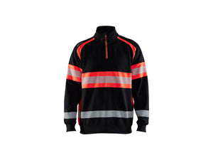 Hi-Vis Sweater - Black/Red hi-vis - 4XL