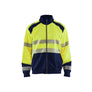 Hi-Vis sweatshirt with full zip - Hi-vis yellow/navy blue - 4XL