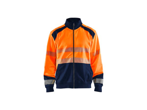 Hi-Vis sweatshirt with full zip - Orange/Navy blue - 4XL