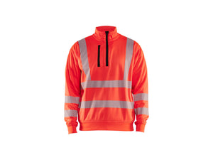 Hi-Vis Sweatshirt Half-zip - Red hi-vis - 4XL
