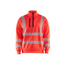 Hi-Vis Sweatshirt Half-zip - Red hi-vis - 4XL