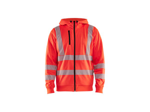 Hi-Vis Hoodie Full-zip - Red hi-vis - 4XL