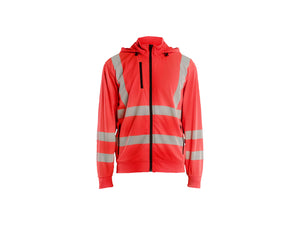 Hi-Vis Sweatshirt detachable hood - Red hi-vis - 4XL