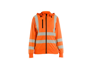 Women's Hi-Vis Sweatshirt detachable hood - Orange - L