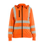 Women's Hi-Vis Sweatshirt detachable hood - Orange - L