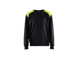 Sweatshirt - Black/Hi-vis yellow - 4XL