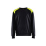 Sweatshirt - Black/Hi-vis yellow - 4XL