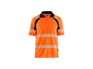 Hi-Vis UV-protected Polo shirt - Orange/Navy blue - 4XL