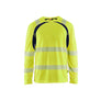 Hi-Vis UV-protected Long-sleeved T-shirt - Hi-vis yellow/navy blue - 4XL