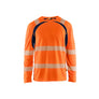 Hi-Vis UV-protected Long-sleeved T-shirt - Orange/Navy blue - 4XL