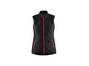 Women's Softshell Vest - Black/Red - L