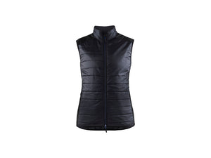Women's warm-lined vest - Black/Dark navy blue - L