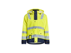 Rain jacket Hi-Vis Level 2 - Hi-vis yellow/navy blue - 4XL
