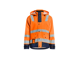 Rain jacket Hi-Vis Level 2 - Orange/Navy blue - 4XL