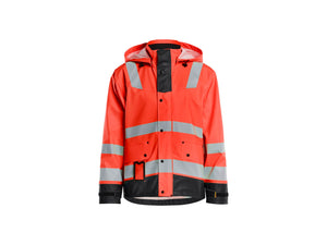 Rain jacket Hi-Vis Level 2 - Red hi-vis/black - 4XL