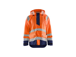 Rain jacket Hi-Vis Level 1 - Orange/Navy blue - 4XL
