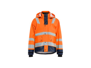 Rain jacket Hi-Vis Level 3 - Orange/Navy blue - 4XL