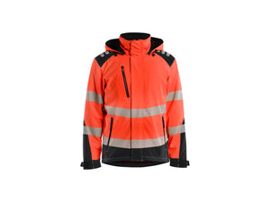 Hi-vis Lightweight lined Winter Softshell Jacket - Red hi-vis/black - 4XL